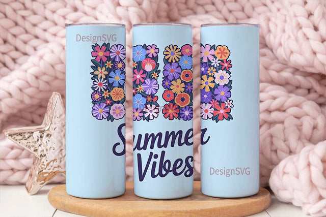 Summer Vibes 20oz Tumbler Wrap Sublimation DesignSVG 