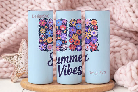 Summer Vibes 20oz Tumbler Wrap Sublimation DesignSVG 