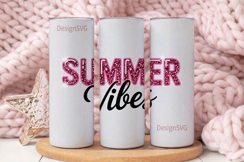 Summer Vibes 20oz Tumbler Wrap Sublimation DesignSVG 