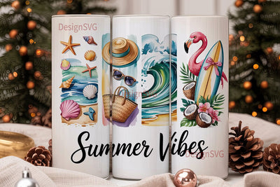 Summer Vibes 20oz Tumbler Wrap Sublimation DesignSVG 