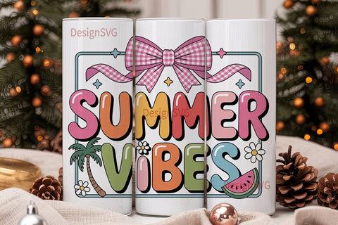 Summer Vibes 20oz Tumbler Wrap Sublimation DesignSVG 