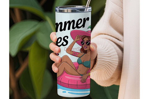 Summer Vibes 20oz Tumbler Wrap Sublimation DesignSVG 