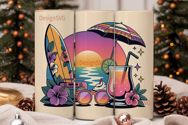 Summer Vibes 20oz Tumbler Wrap Sublimation DesignSVG 
