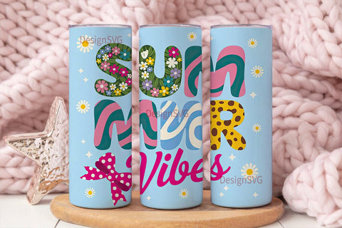 Summer Vibes 20oz Tumbler Wrap Sublimation DesignSVG 