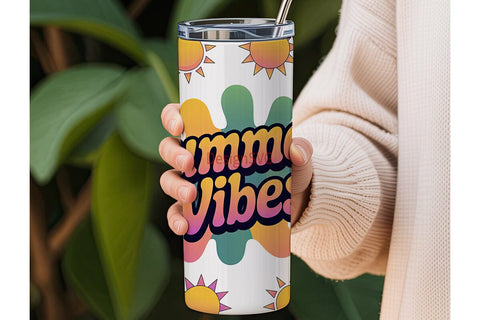 Summer Vibes 20oz Tumbler Wrap Sublimation DesignSVG 