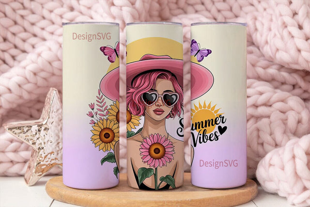Summer Vibes 20oz Tumbler Wrap Sublimation DesignSVG 