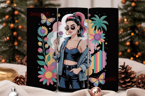 Summer Vibes 20oz Tumbler Wrap Sublimation DesignSVG 