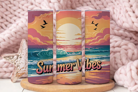 Summer Vibes 20oz Tumbler Wrap Sublimation DesignSVG 