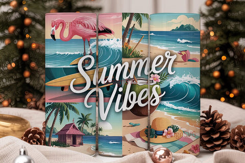 Summer Vibes 20oz Tumbler Wrap Sublimation DesignSVG 