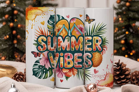 Summer Vibes 20oz Tumbler Wrap Sublimation DesignSVG 