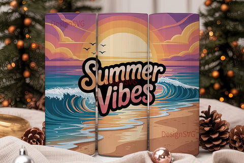 Summer Vibes 20oz Tumbler Wrap Sublimation DesignSVG 