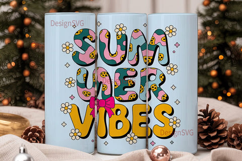 Summer Vibes 20oz Tumbler Wrap Sublimation DesignSVG 