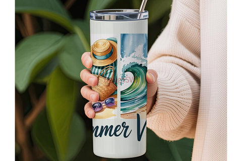 Summer Vibes 20oz Tumbler Wrap Sublimation DesignSVG 