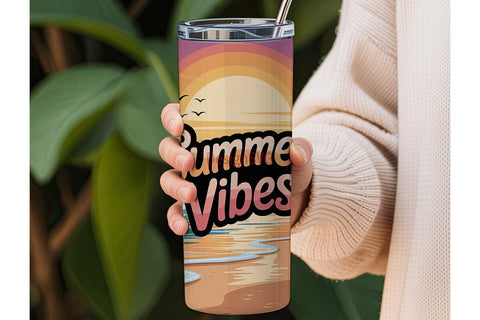 Summer Vibes 20oz Tumbler Wrap Sublimation DesignSVG 