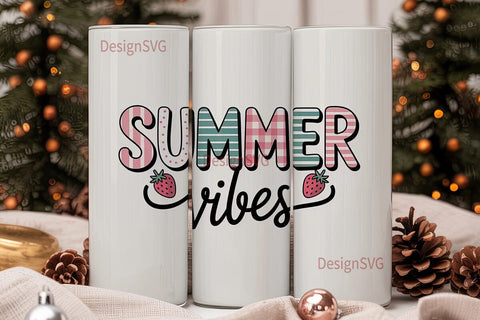 Summer Vibes 20oz Tumbler Wrap Sublimation DesignSVG 