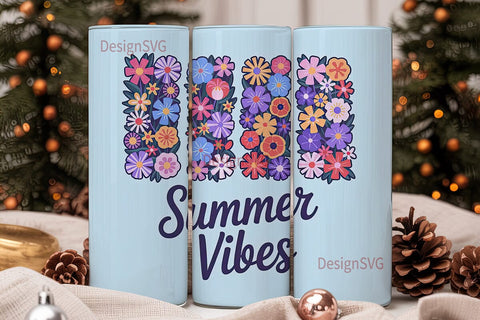 Summer Vibes 20oz Tumbler Wrap Sublimation DesignSVG 