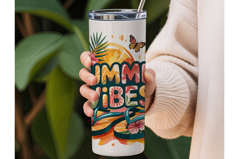 Summer Vibes 20oz Tumbler Wrap Sublimation DesignSVG 