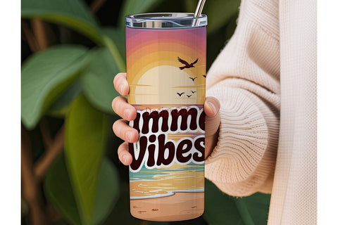 Summer Vibes 20oz Tumbler Wrap Sublimation DesignSVG 