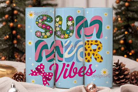 Summer Vibes 20oz Tumbler Wrap Sublimation DesignSVG 