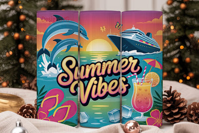 Summer Vibes 20oz Tumbler Wrap Sublimation DesignSVG 