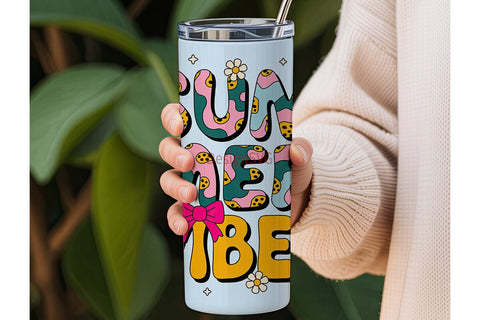 Summer Vibes 20oz Tumbler Wrap Sublimation DesignSVG 