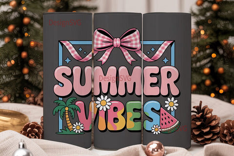 Summer Vibes 20oz Tumbler Wrap Sublimation DesignSVG 