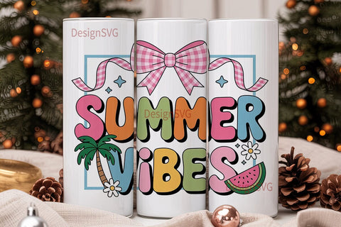 Summer Vibes 20oz Tumbler Wrap Sublimation DesignSVG 