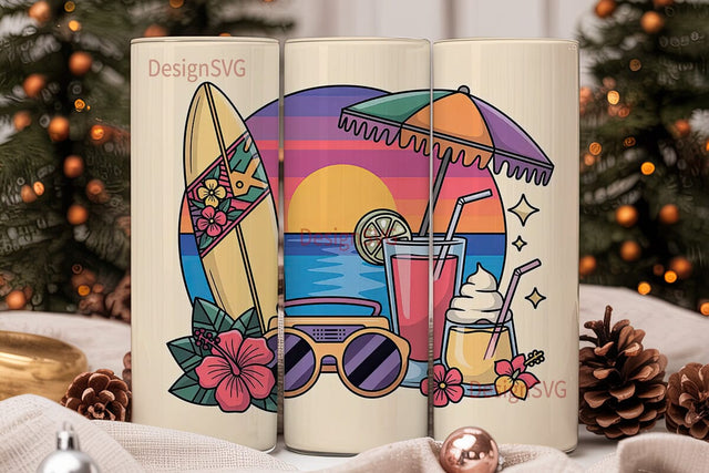 Summer Vibes 20oz Tumbler Wrap Sublimation DesignSVG 