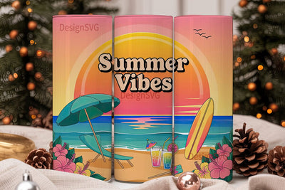 Summer Vibes 20oz Tumbler Wrap Sublimation DesignSVG 