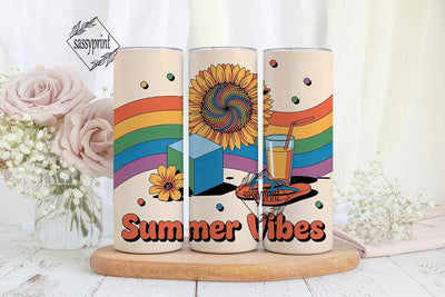 Summer Vibes 20oz Tumbler Wrap Sublimation sassyprint 