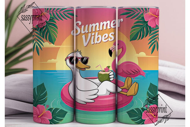 Summer Vibes 20oz Tumbler Wrap Sublimation sassyprint 