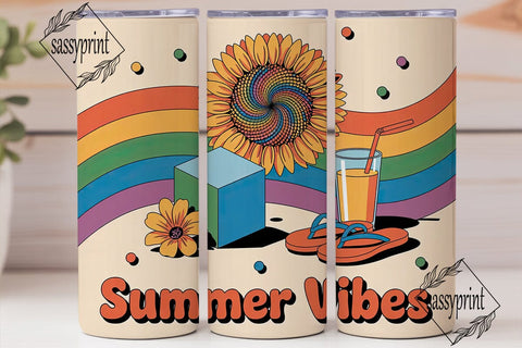 Summer Vibes 20oz Tumbler Wrap Sublimation sassyprint 