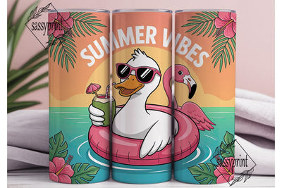 Summer Vibes 20oz Tumbler Wrap Sublimation sassyprint 