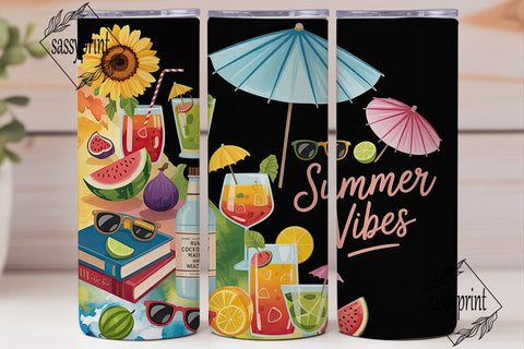 Summer Vibes 20oz Tumbler Wrap Sublimation sassyprint 