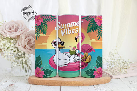 Summer Vibes 20oz Tumbler Wrap Sublimation sassyprint 