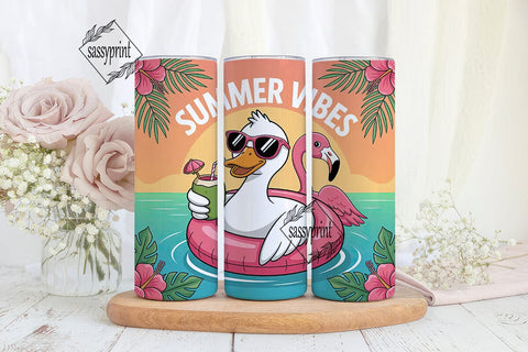 Summer Vibes 20oz Tumbler Wrap Sublimation sassyprint 