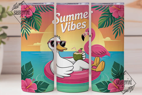 Summer Vibes 20oz Tumbler Wrap Sublimation sassyprint 