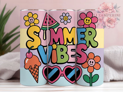 Summer Vibes Bow 20oz Tumbler, Coquette Bow Wrap, Seasonal Sublimation Design, Cute Summer Quote, 20oz Tumbler Wrap, Sublimation Design PNG, Summer Gift Sublimation Li Zamperini 