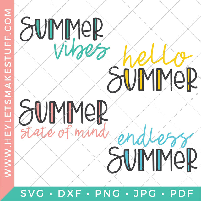 Summer Vibes Bundle SVG Hey Let's Make Stuff 