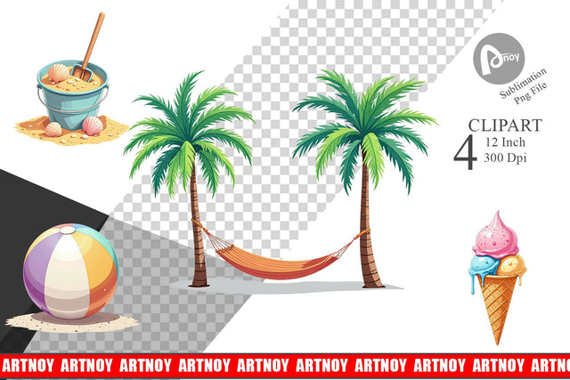 Summer Vibes Clipart Sublimation artnoy 