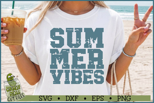 Summer Vibes Distressed SVG File SVG Crunchy Pickle 