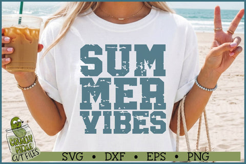 Summer Vibes Distressed SVG File SVG Crunchy Pickle 