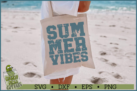 Summer Vibes Distressed SVG File SVG Crunchy Pickle 