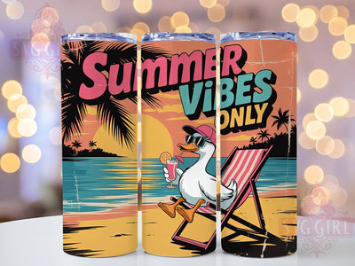 Summer Vibes Duck 20oz Tumbler, Sunshine Vacation Wrap, White Duck Design, Tropical Sublimation Theme, Beach Holiday Wrap, 20oz Tumbler Design, PNG Tumbler Wrap Sublimation SvggirlplusArt 
