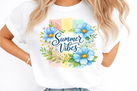 Summer Vibes Floral Shirt PNG Sublimation designmaster24 