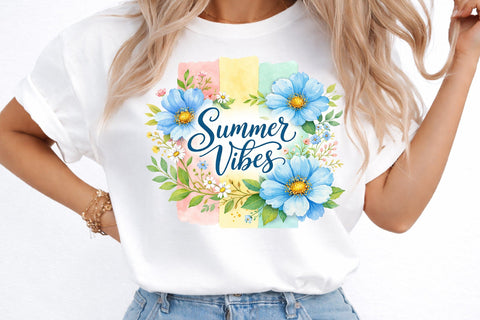Summer Vibes Floral Shirt PNG Sublimation designmaster24 