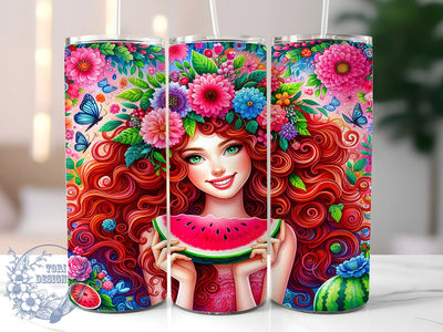 Summer Vibes, Girl Tumbler, 20oz Wrap, Sublimation Design, Tropical Tumblers, Beach Theme, Digital Download Sublimation ToriDesigns 