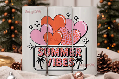Summer Vibes Leopard 20oz Tumbler Wrap Sublimation DesignSVG 