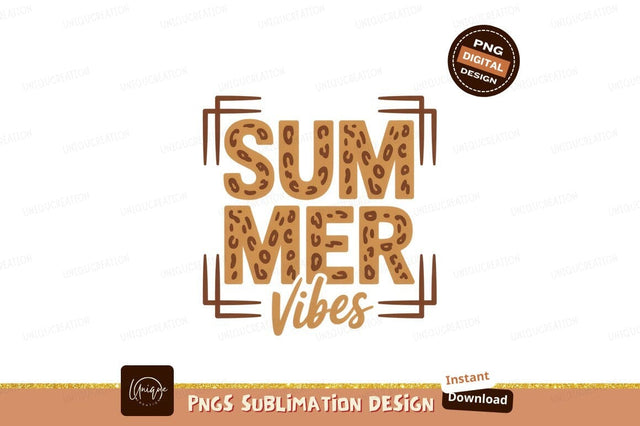 Summer Vibes Leopard Print Typography image Sublimation Designangry 