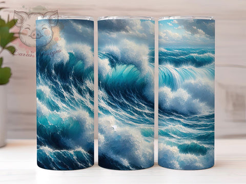Summer Vibes Ocean Wave Tumbler Wrap, Ocean Waves, Tumbler Wrap, Sublimation Design, Beach Decor, Coastal Art, Summer Vibes, Nautical Gift Sublimation Lara' s Designs 